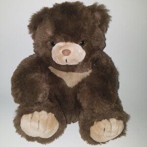 VTG Fancy Zoo Brown Bear Plush Stuffed Animal Toy Lovey 13" Sitting Soft Furry